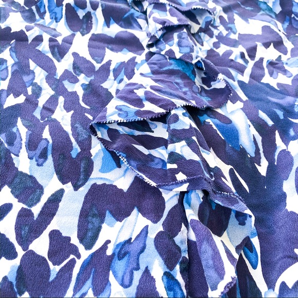 Halogen Ruffle Front Tank Blue Purple Side Zip XS - Picture 3 of 5